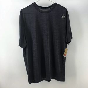 Reebok Dash Short Sleeve Top Black Heather Large